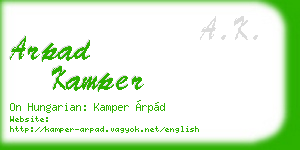 arpad kamper business card